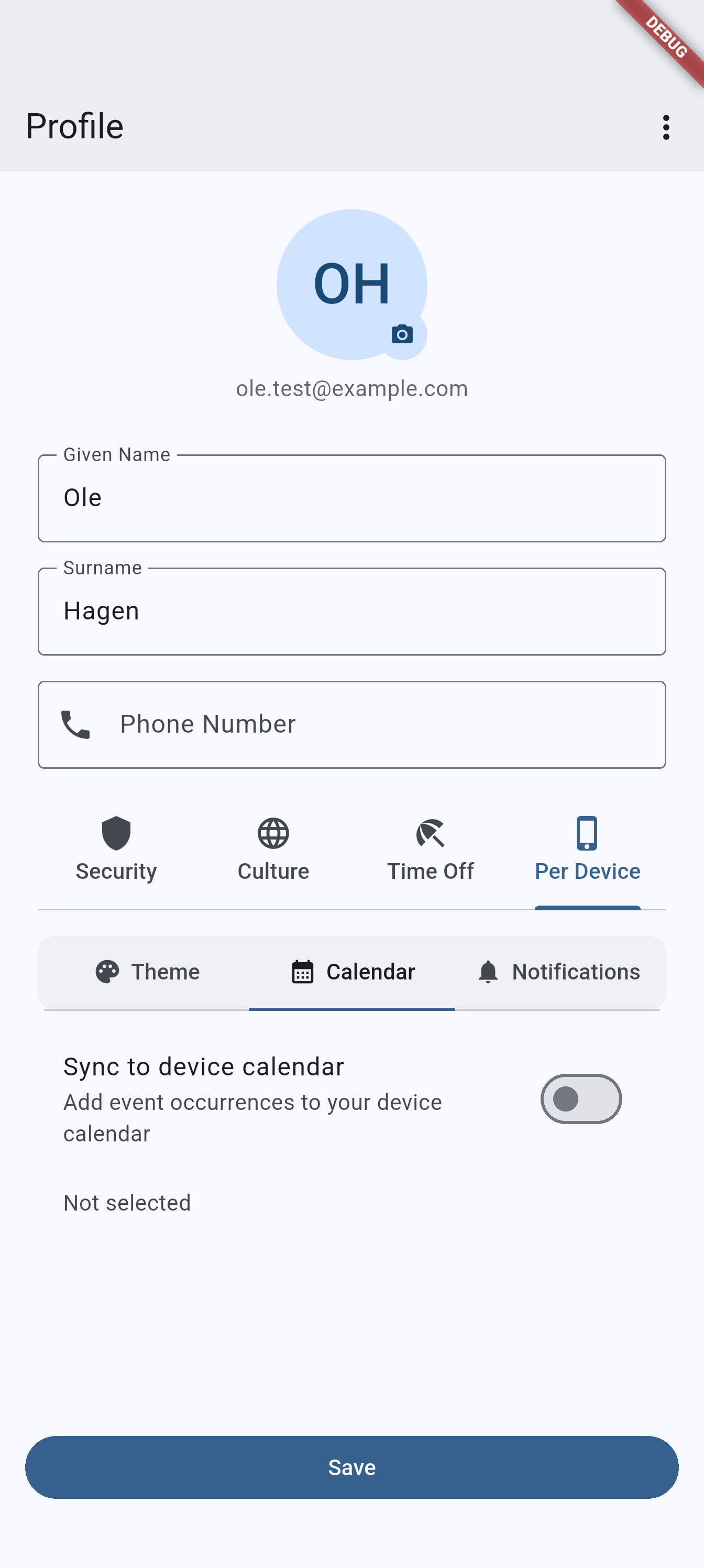 Device calendar sync on Android
