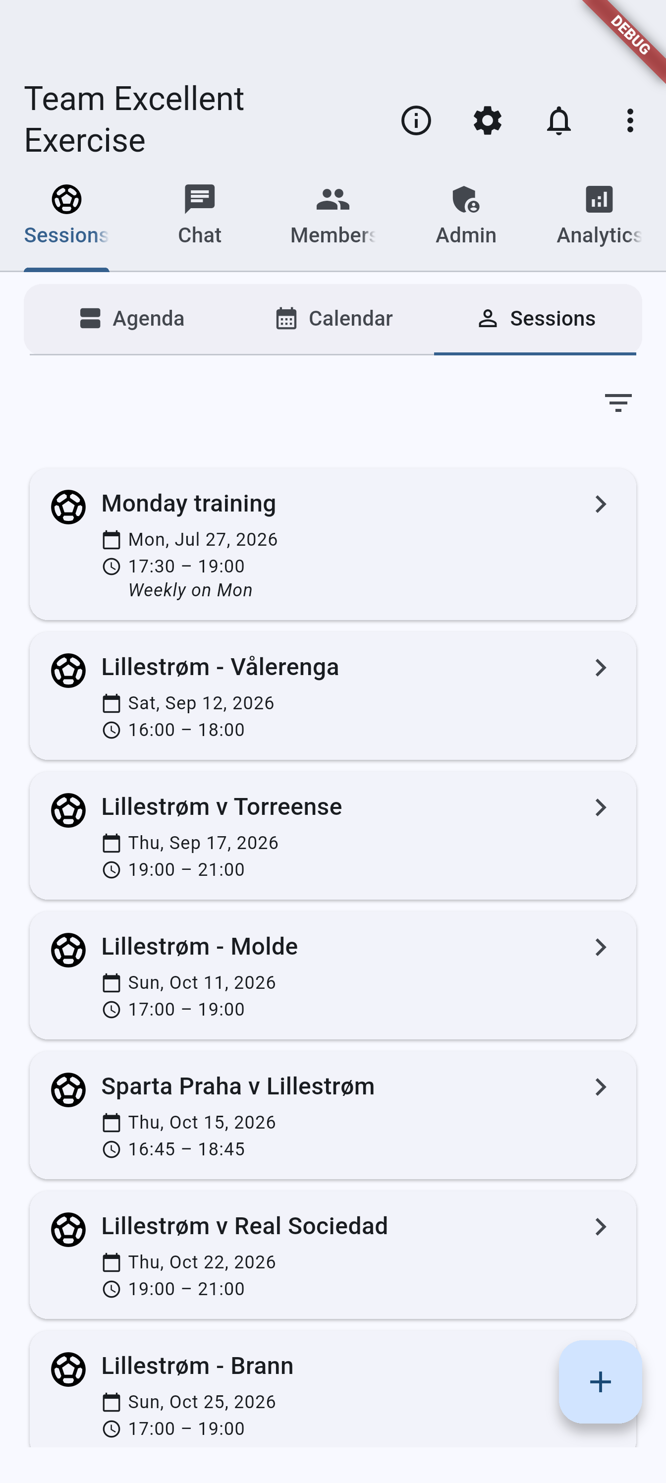Events tab — Events on Android
