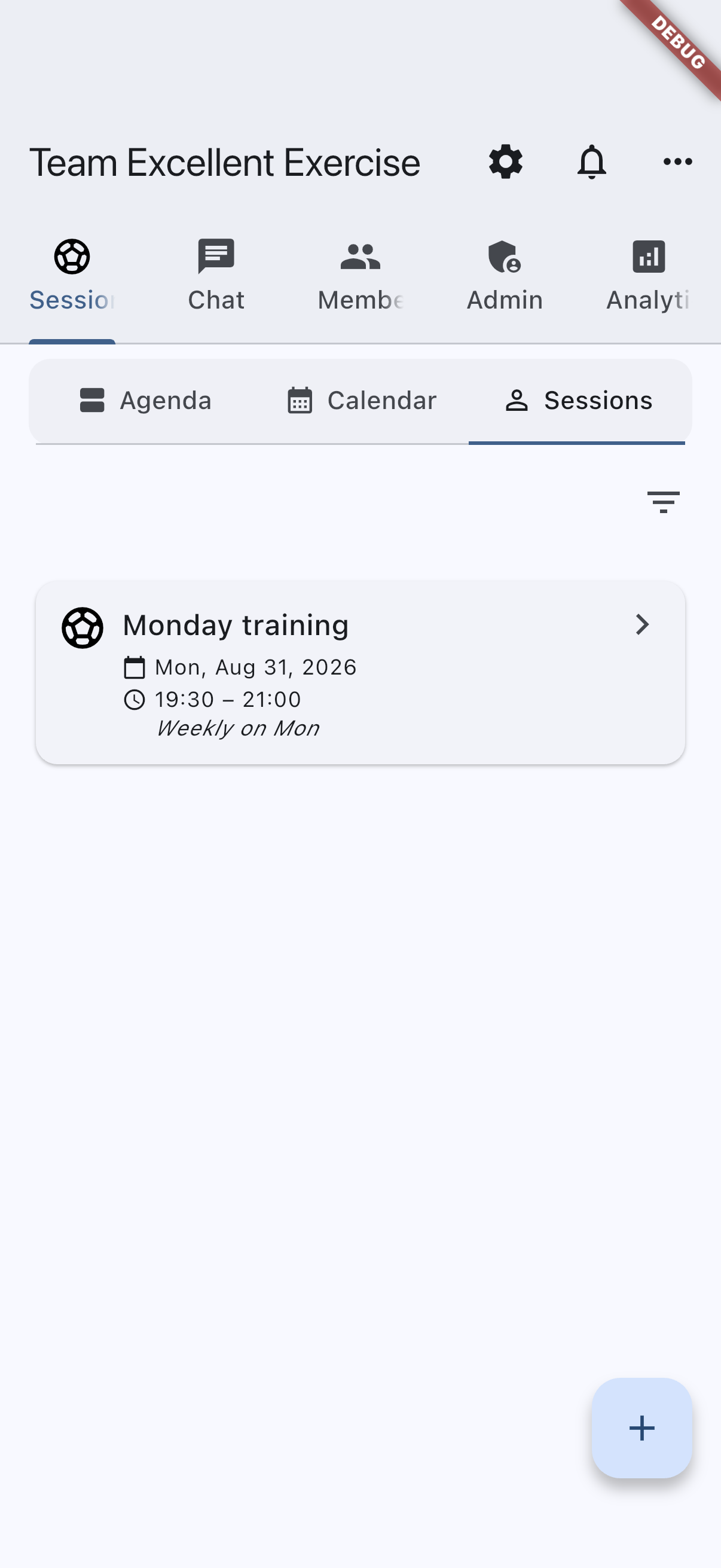 Events tab — Events on iOS