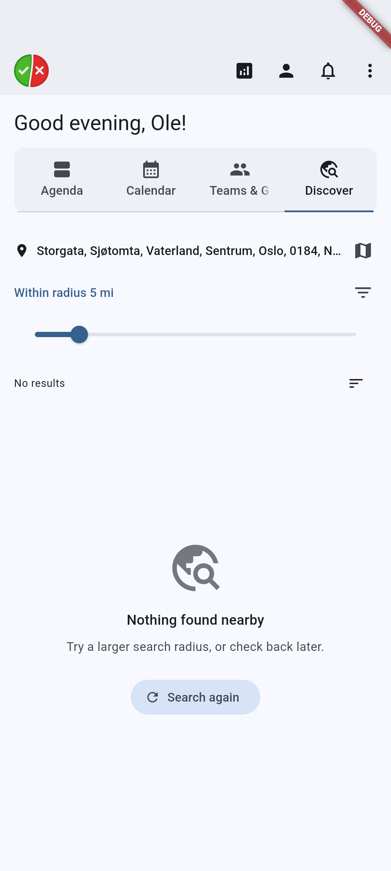 Discover tab on Android