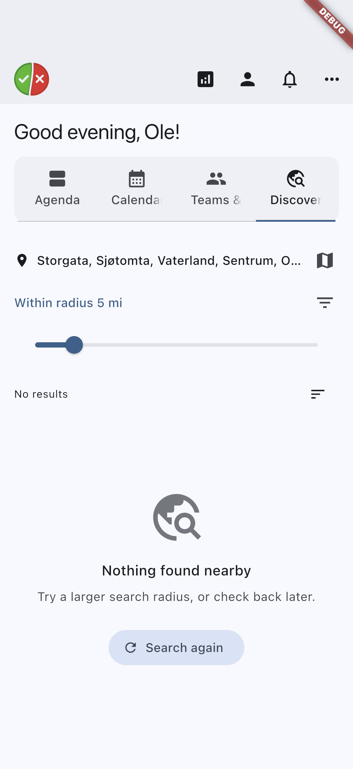 Discover tab on iOS
