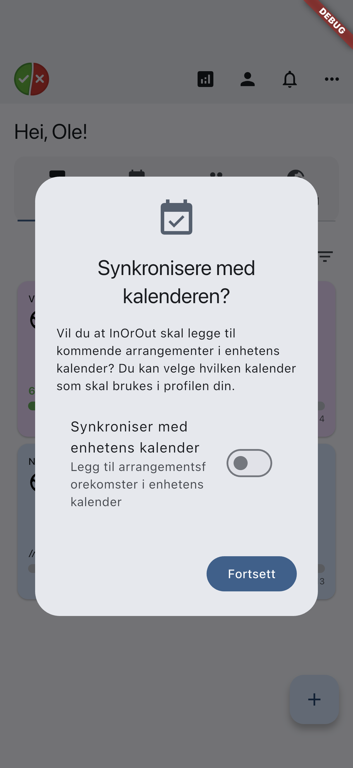 Agenda filter sheet on iOS