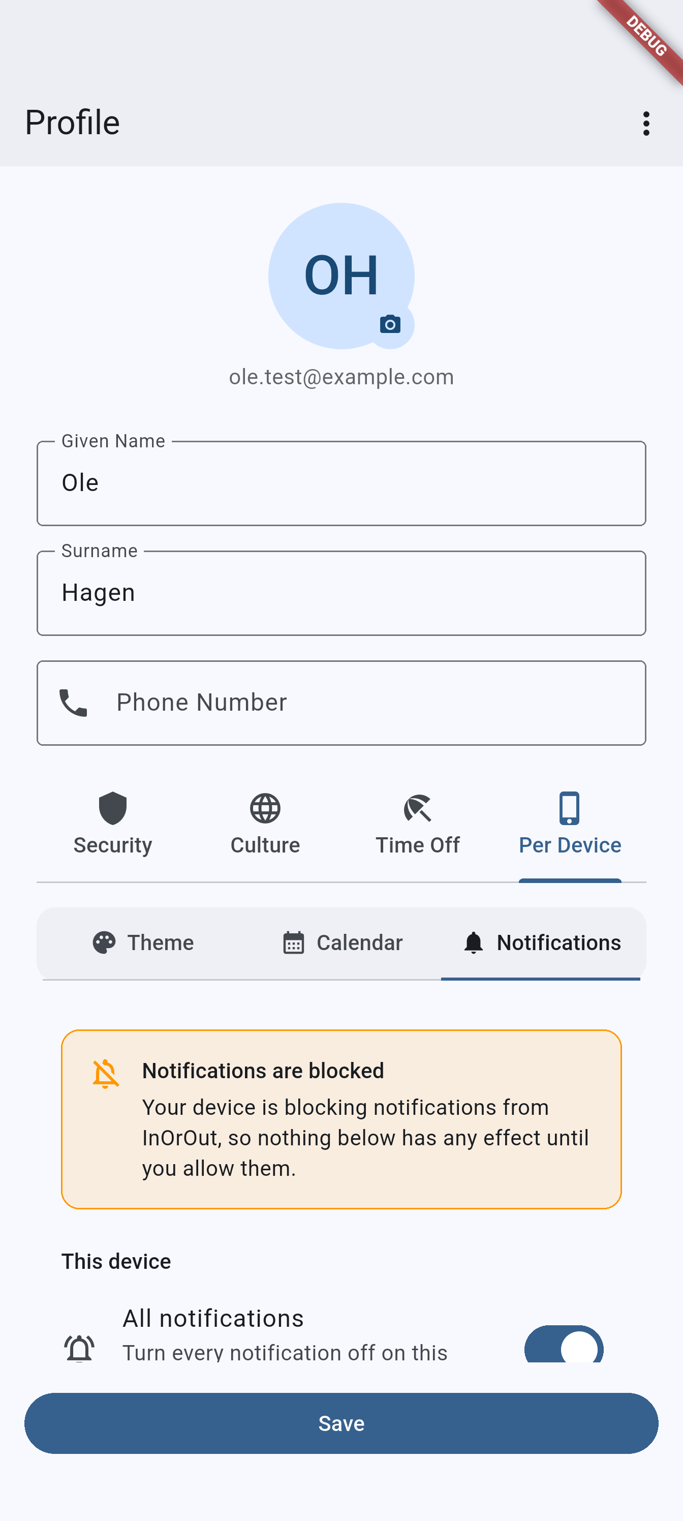 Notification preferences on Android