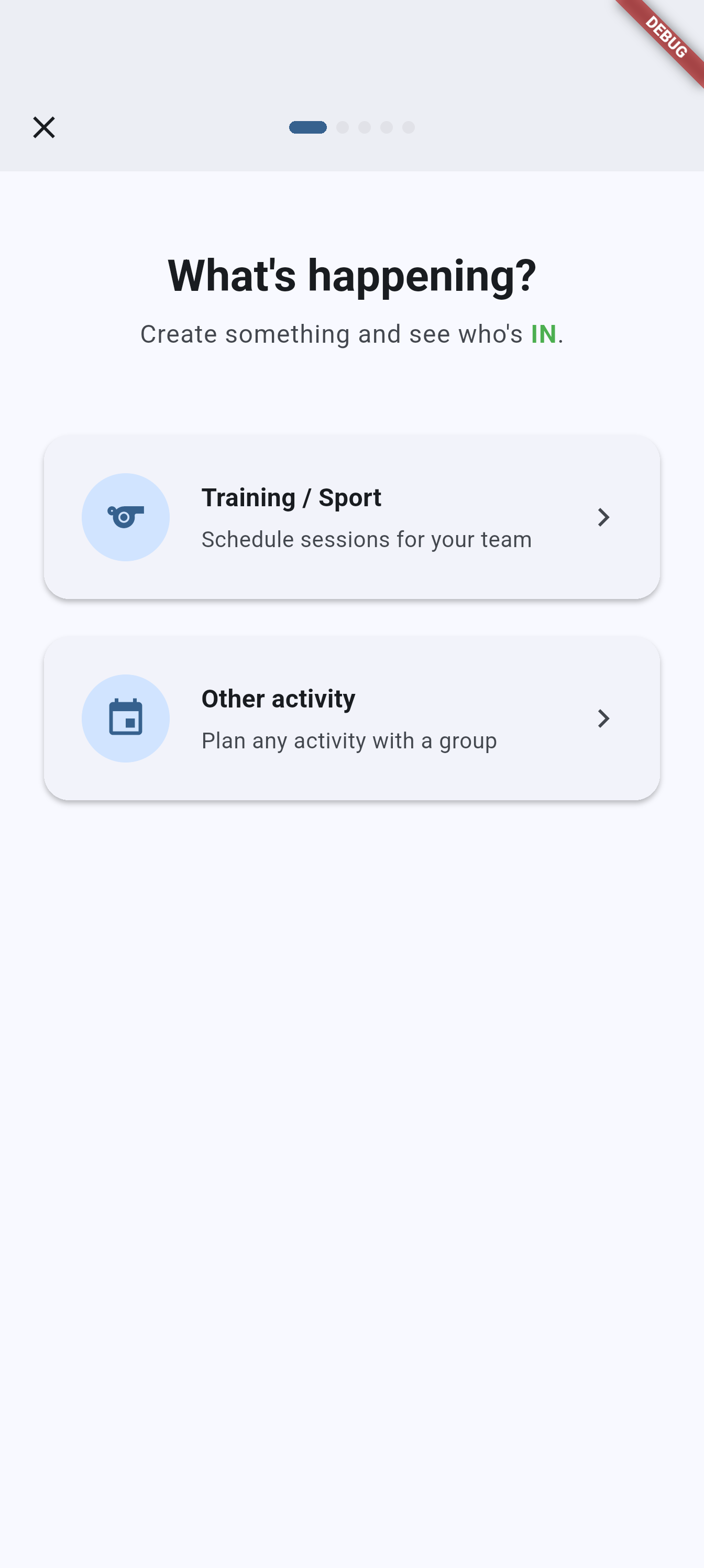 Onboarding step 1 on Android