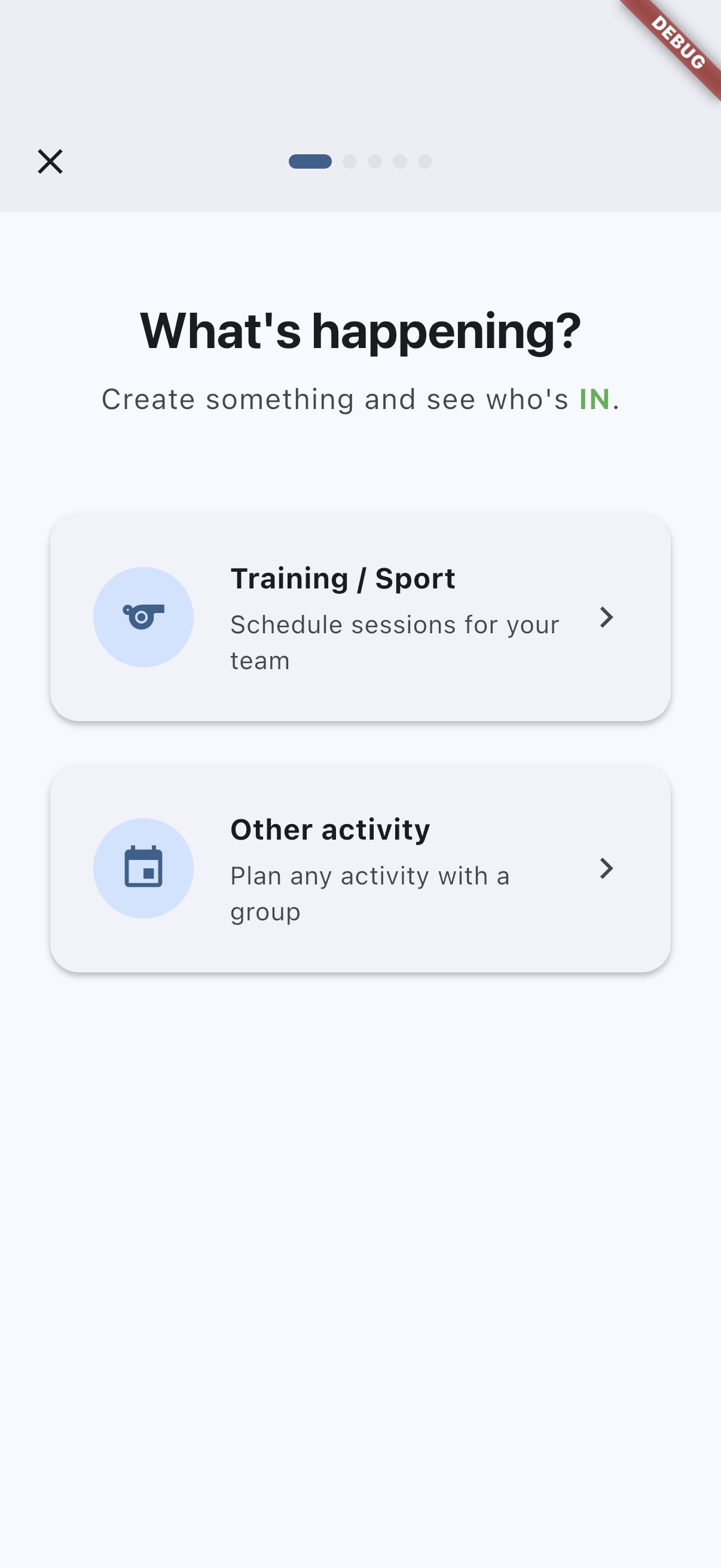 Onboarding step 1 on iOS